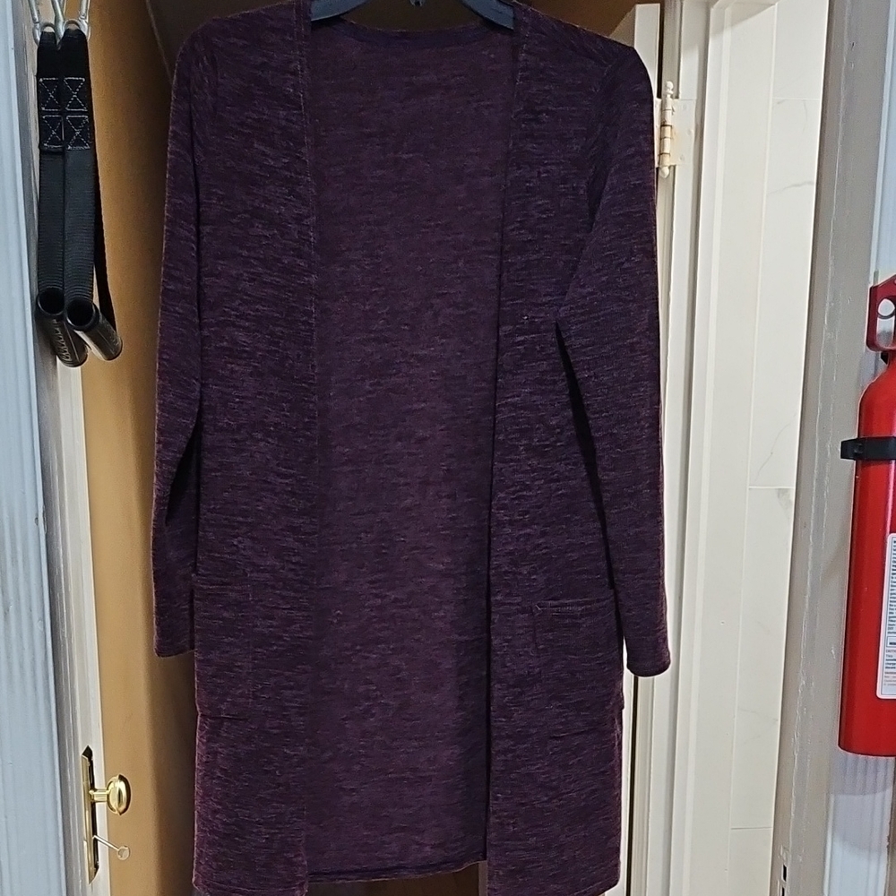 Purple Open Front Cardigan